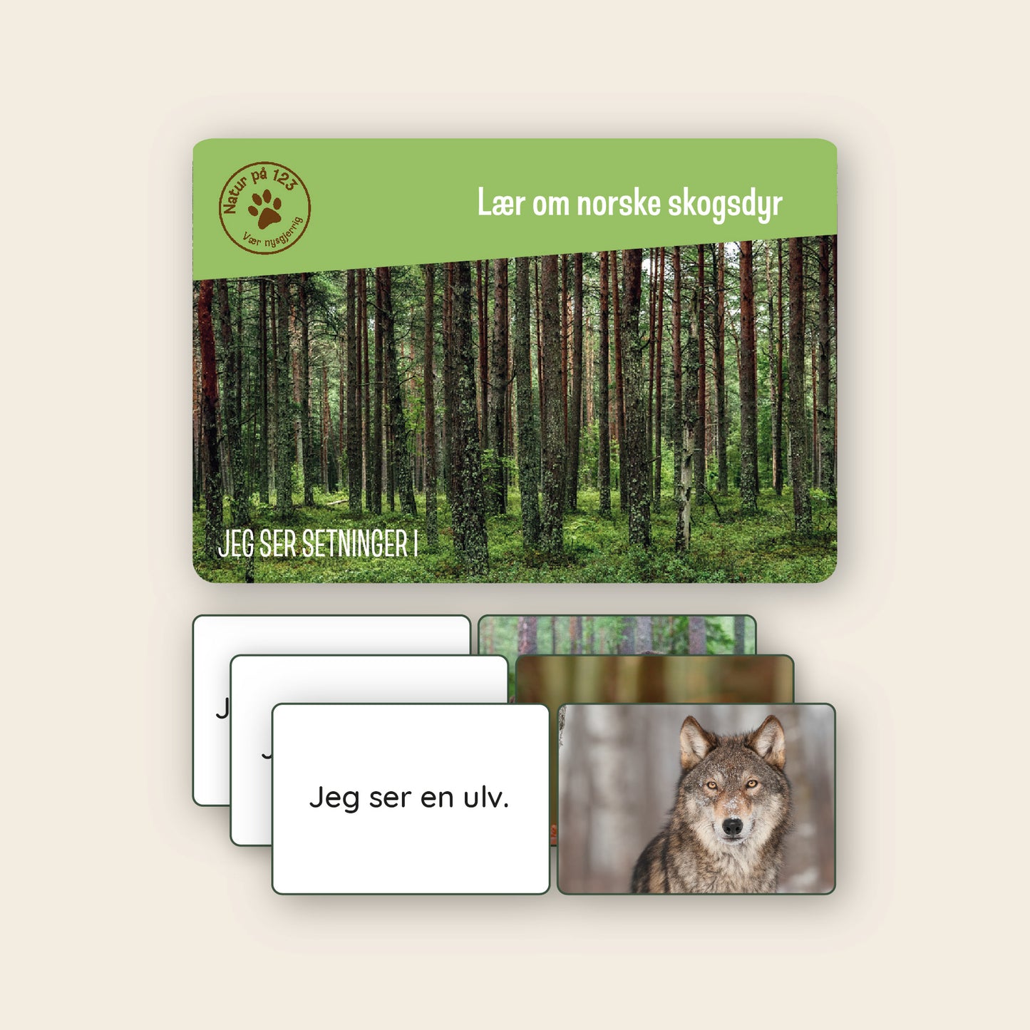 GRATIS Jeg ser setninger - norske skogsdyr (digital fil/PDF)